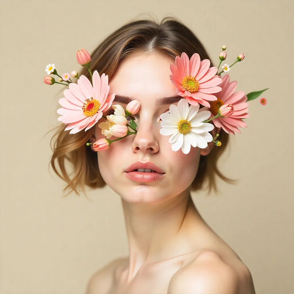 Pastel flowers in vase